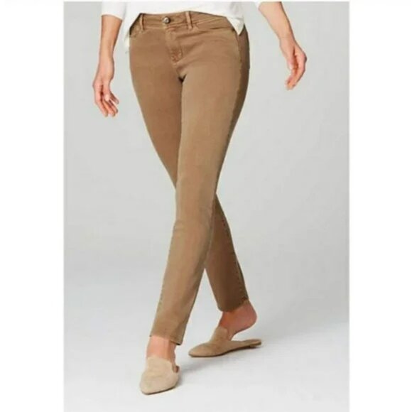 J.Jill Denim Authentic Fit Slim Ankle Pant Light Camel Pockets Stretch Petite 8P - Picture 1 of 12